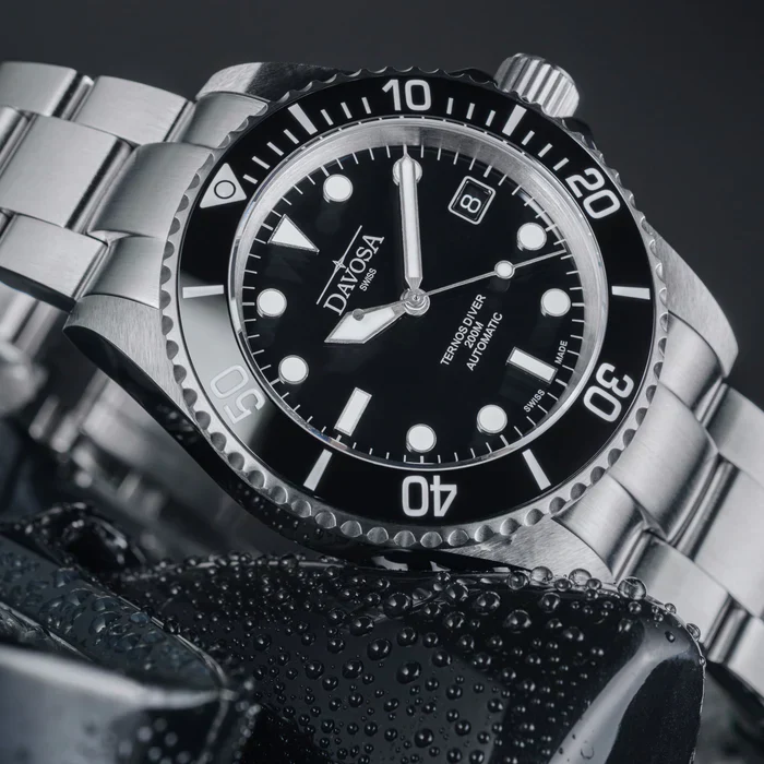 Davosa Watch Ternos Diver Black Dial Tri Link - Image 4