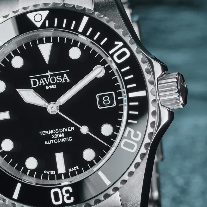 Davosa Watch Ternos Diver Black Dial Tri Link - Image 5