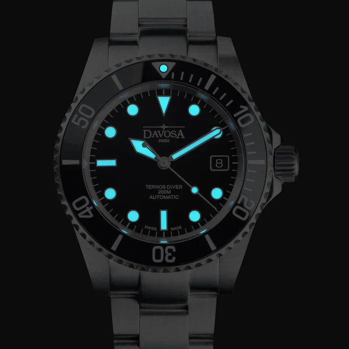 Davosa Watch Ternos Diver Black Dial Tri Link - Image 9