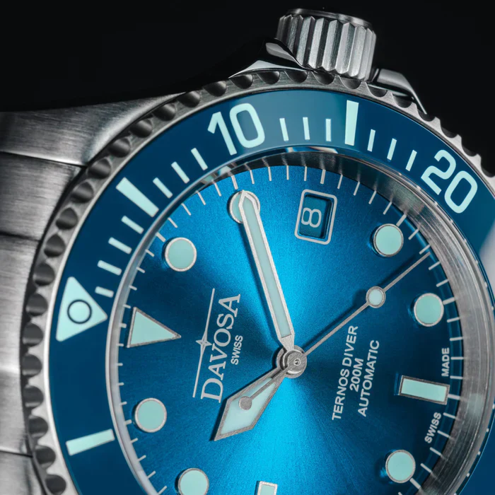 Davosa Watch Ternos Diver Blue Lagoon Tri Link Limited Edition - Image 6