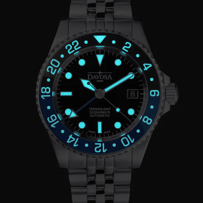 Davosa Watch Ternos GMT Blue and Black Penta link - Image 7