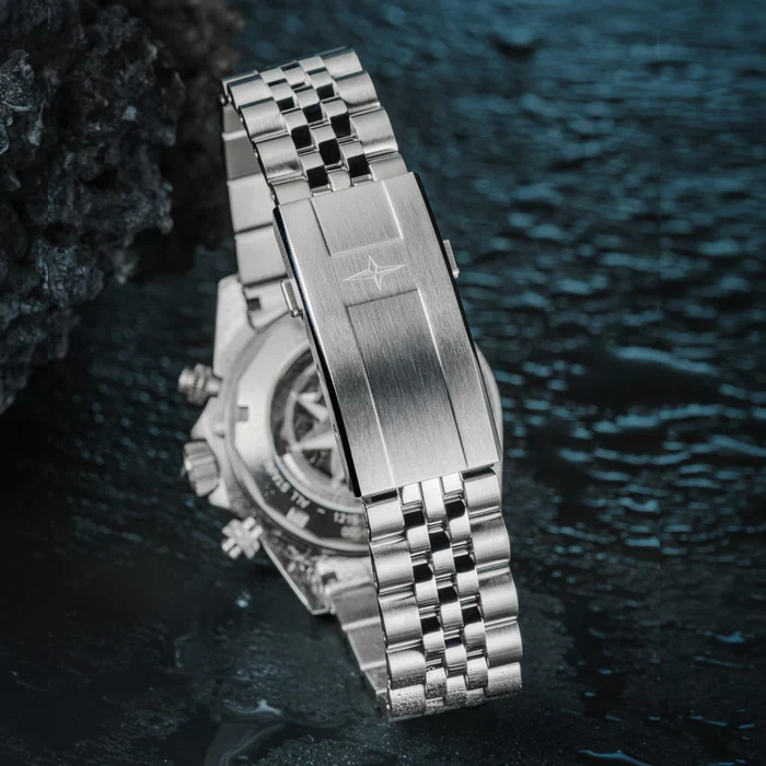 Davosa Watch Ternos Professional Chronograph Black Dial Penta Link Bracelet Watch - Image 8