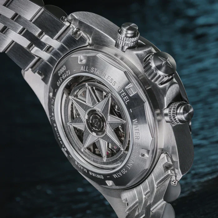 Davosa Watch  Ternos Professional Chronograph White Dial Penta Link Bracelet Watch - Image 7