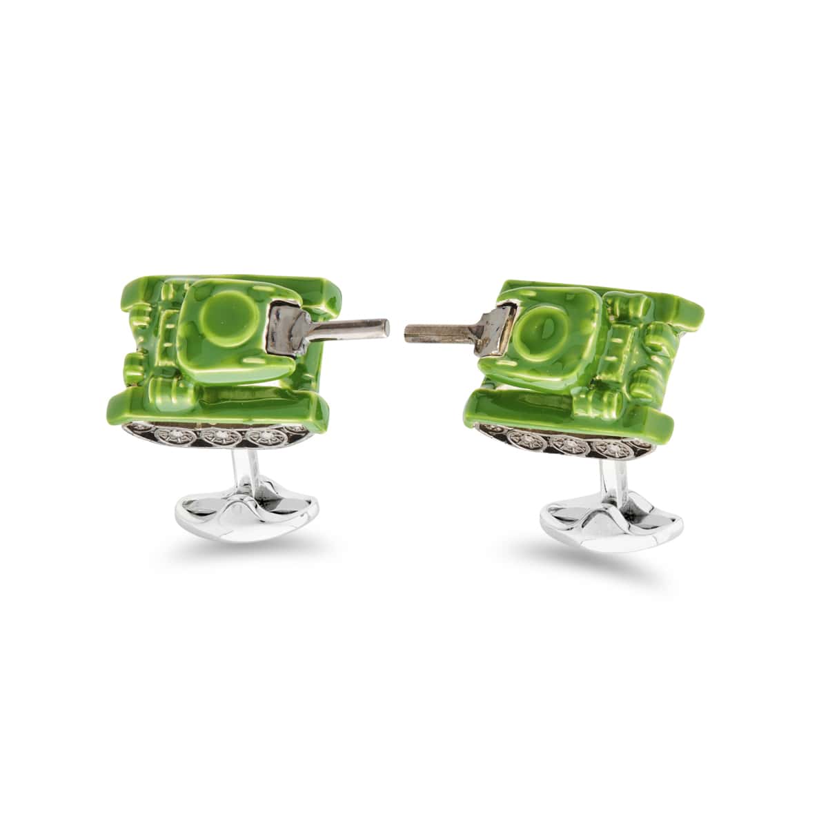 Deakin & Francis Cufflinks Sterling Silver Green Tank