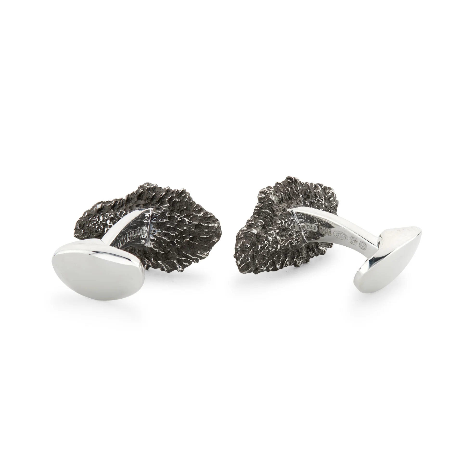 Deakin & Francis Cufflinks Sterling Silver Oxidised Oyster And Pearl - Image 2
