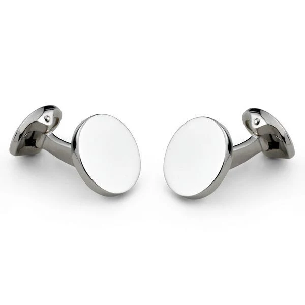 Deakin & Francis Cufflinks Sterling Silver Plain Round