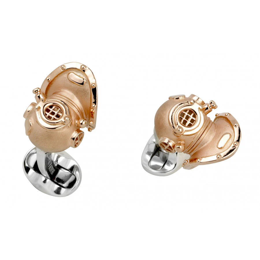 Deakin & Francis Sterling Silver Diving Helmet Cufflinks