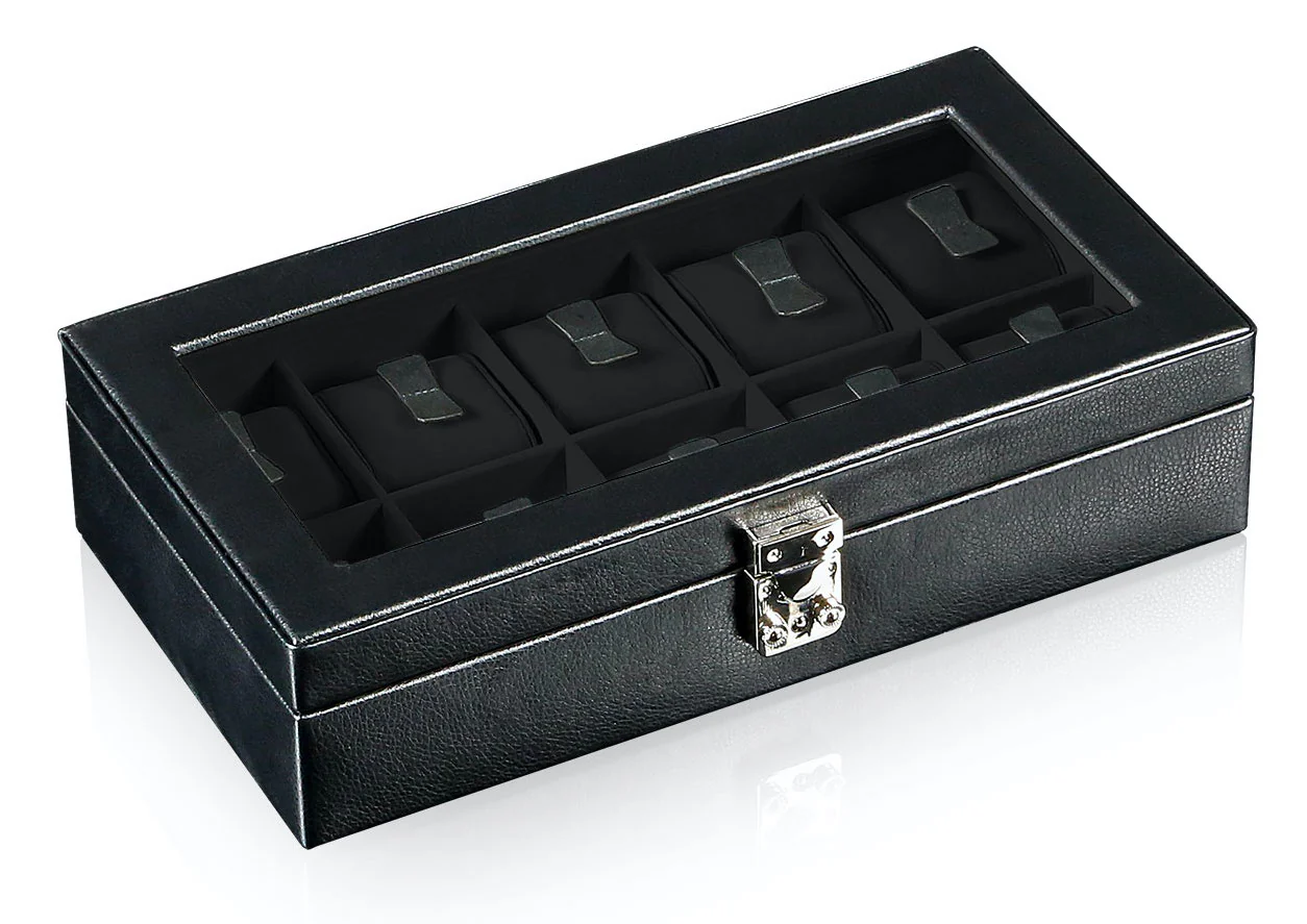 Designhuette Watch Box With Viewing Window Solid 10 Black - Image 2