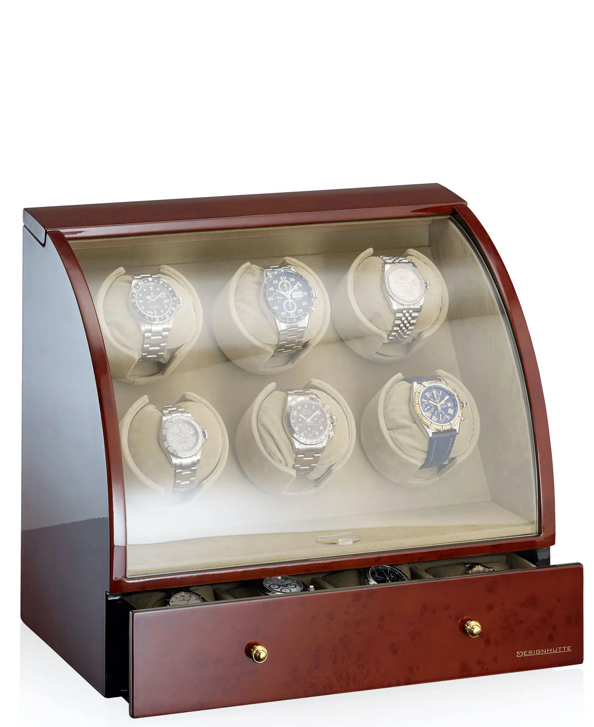 Designhuette Watch Winder Basel 6 Burlwood - Image 3