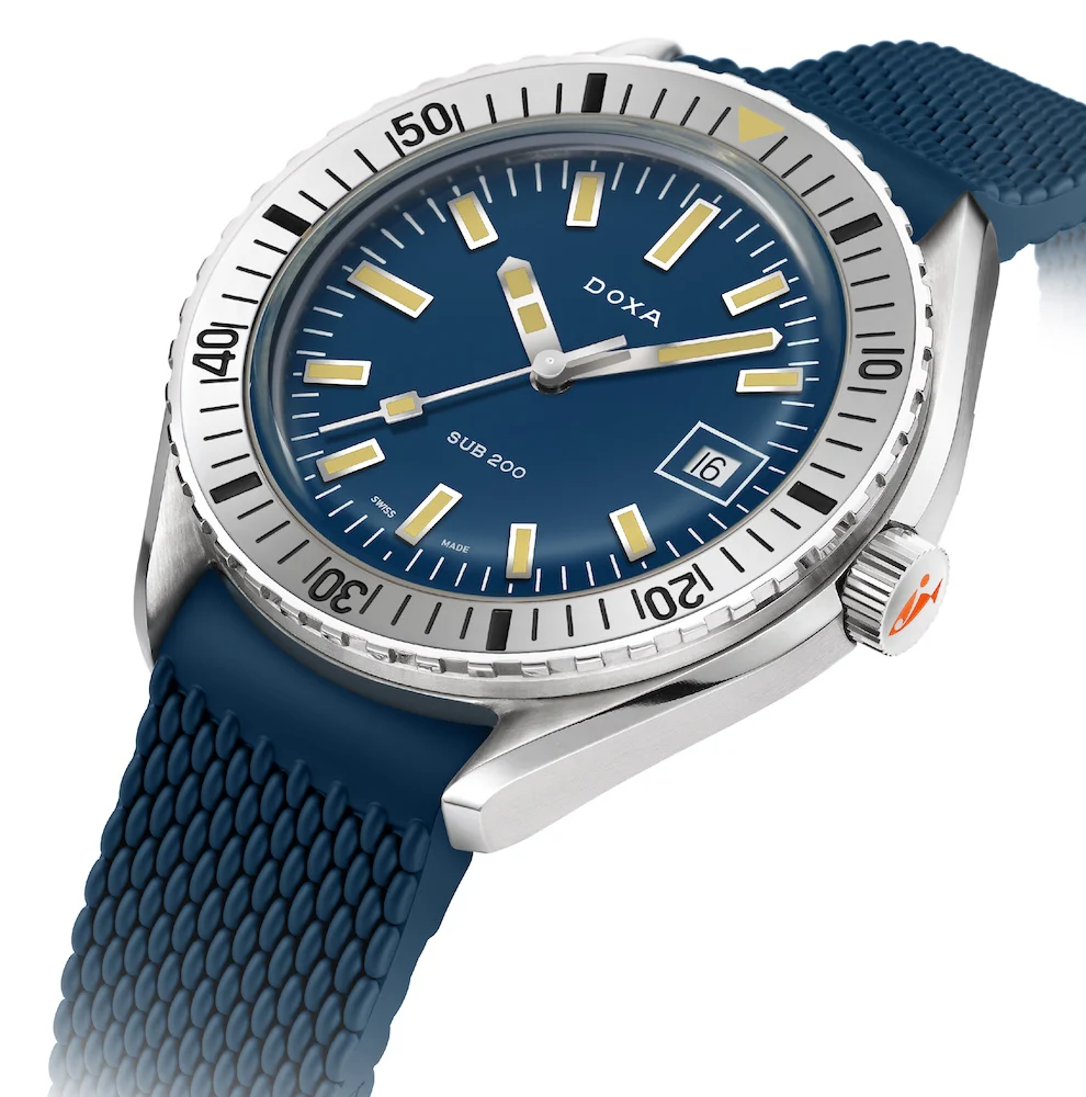 Doxa Sub 200 Caribbean Blue Rubber Watch - Image 2