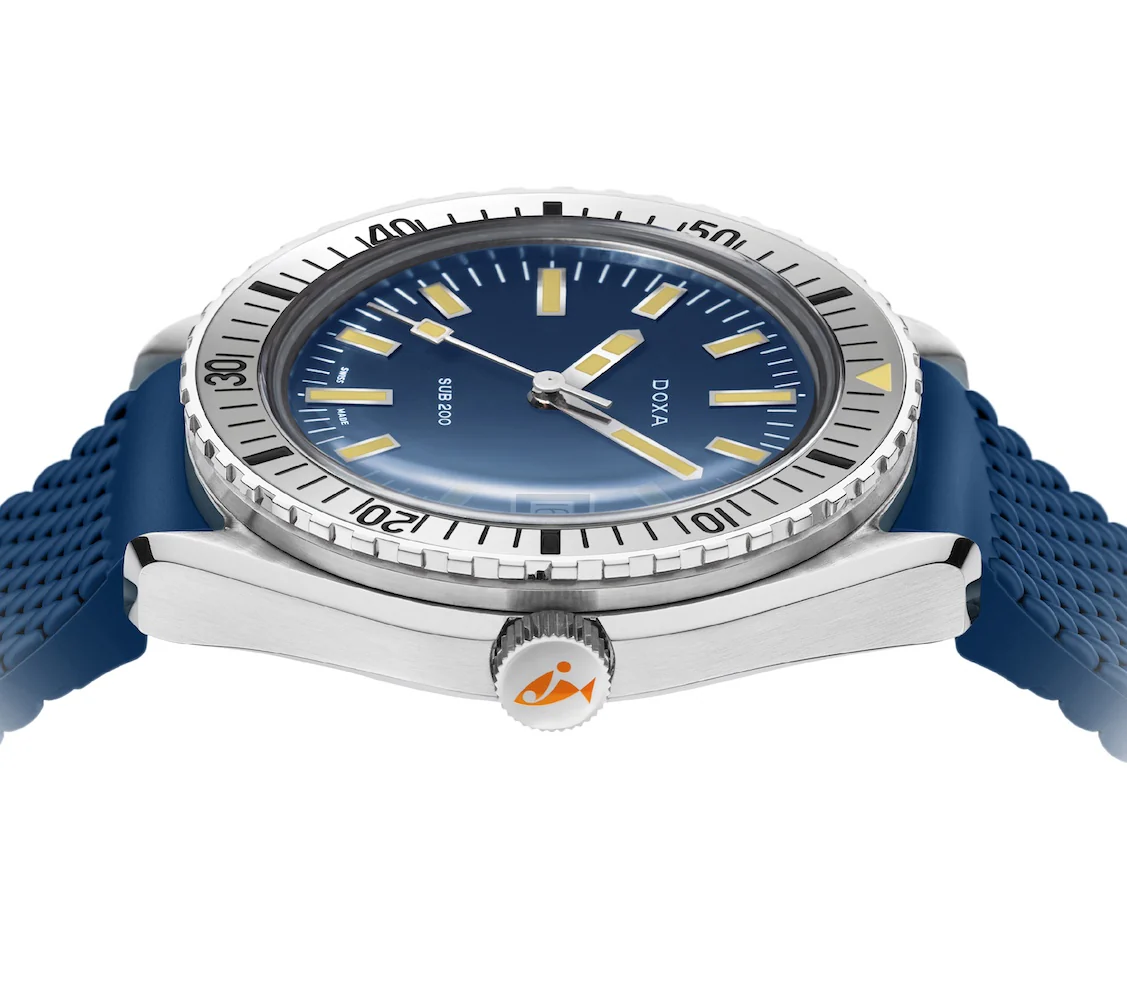 Doxa Sub 200 Caribbean Blue Rubber Watch - Image 3