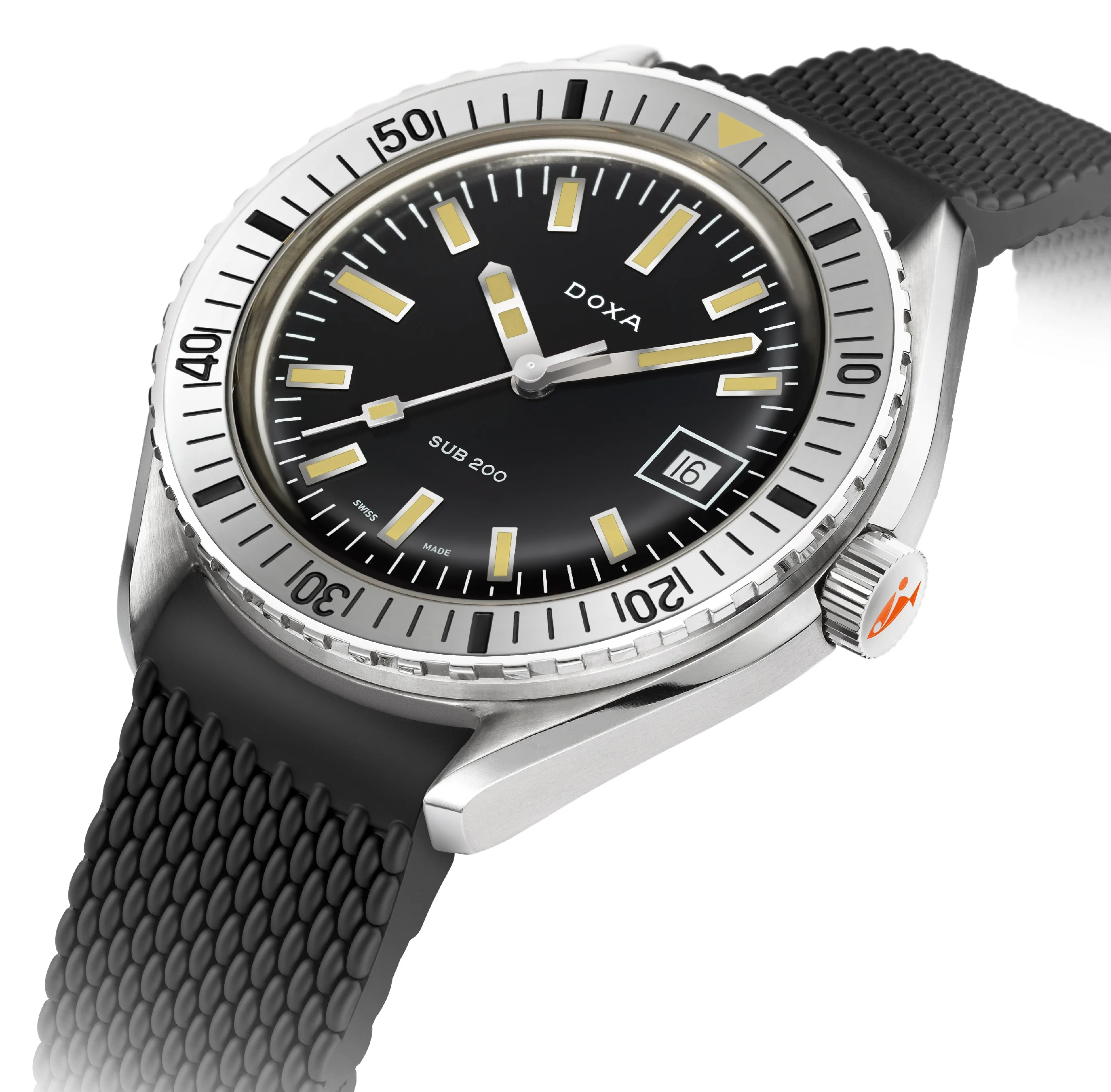 Doxa Sub 200 Sharkhunter Black Rubber Watch - Image 3