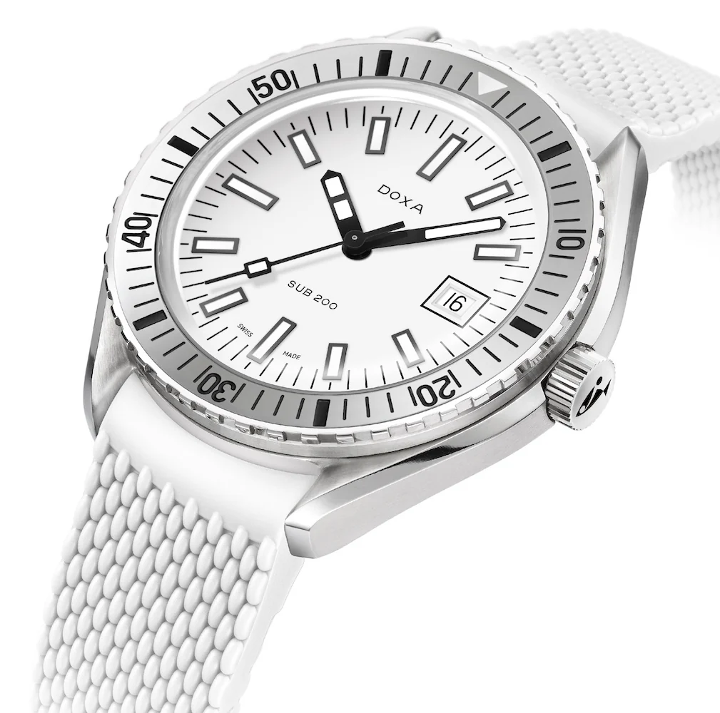 Doxa Sub 200 Whitepearl White Rubber Watch - Image 2