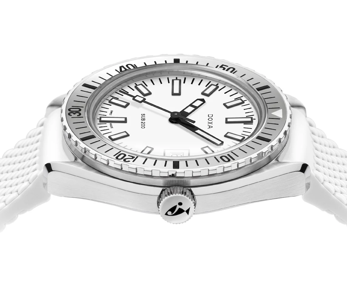 Doxa Sub 200 Whitepearl White Rubber Watch - Image 3