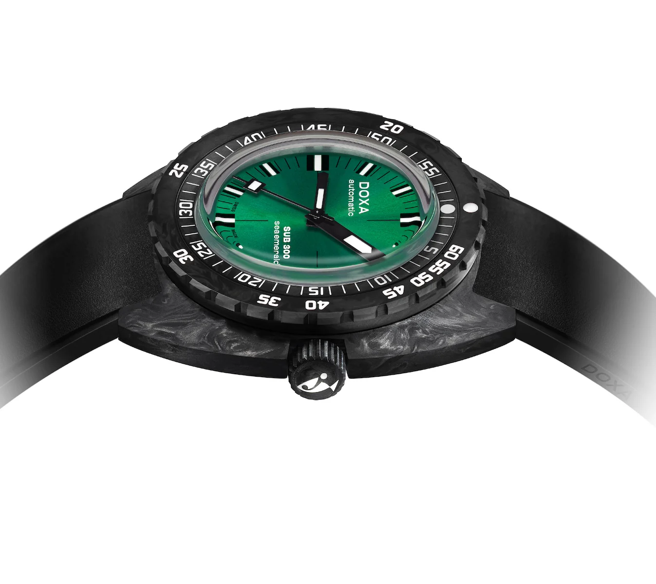 Doxa SUB 300 Carbon Sea Emerald Rubber Watch - Image 3