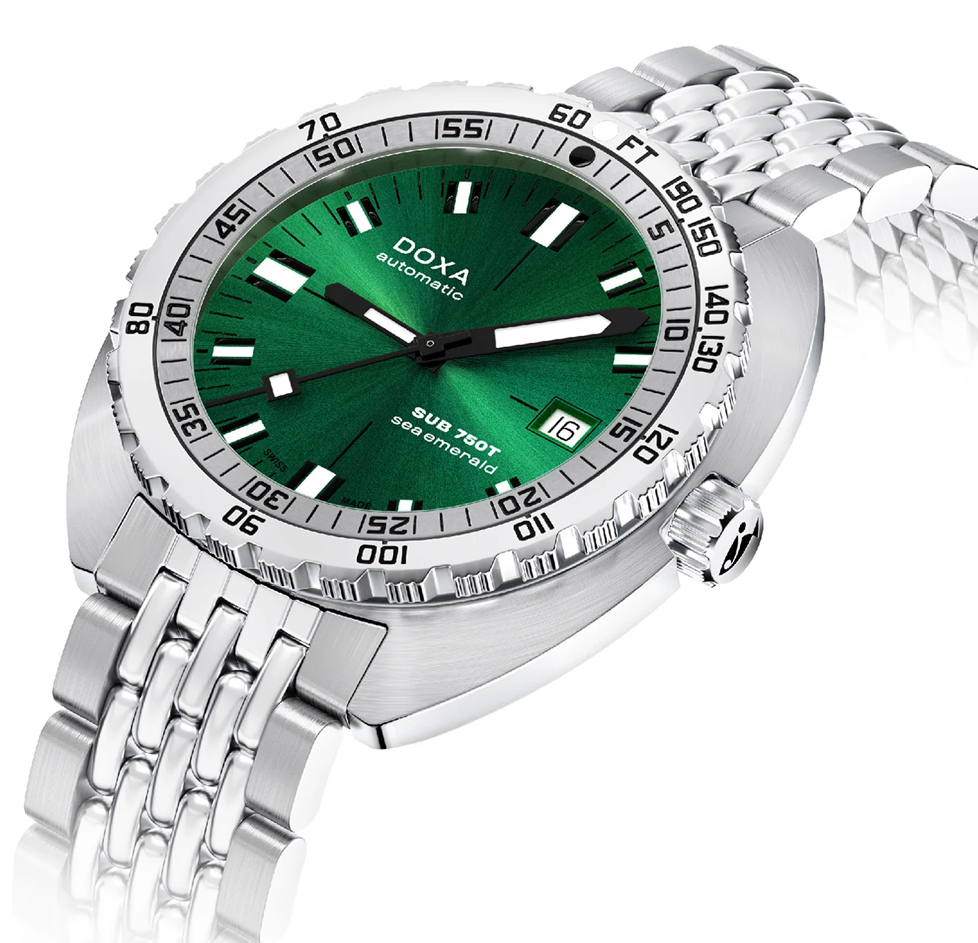 Doxa Sub 750T Sea Emerald Bracelet Watch - Image 2