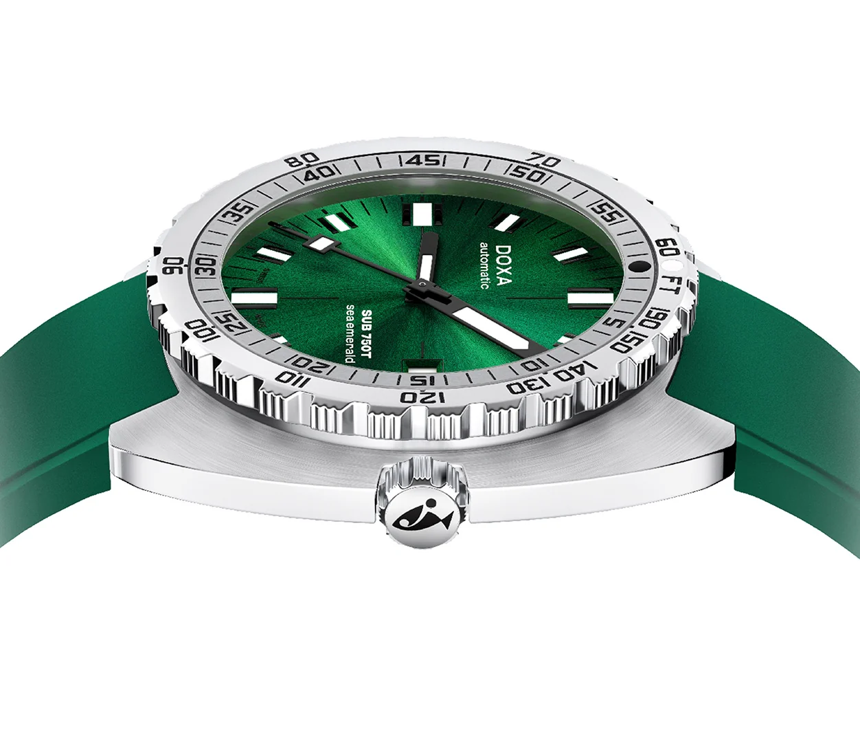 Doxa Sub 750T Sea Emerald Green Rubber Watch - Image 3