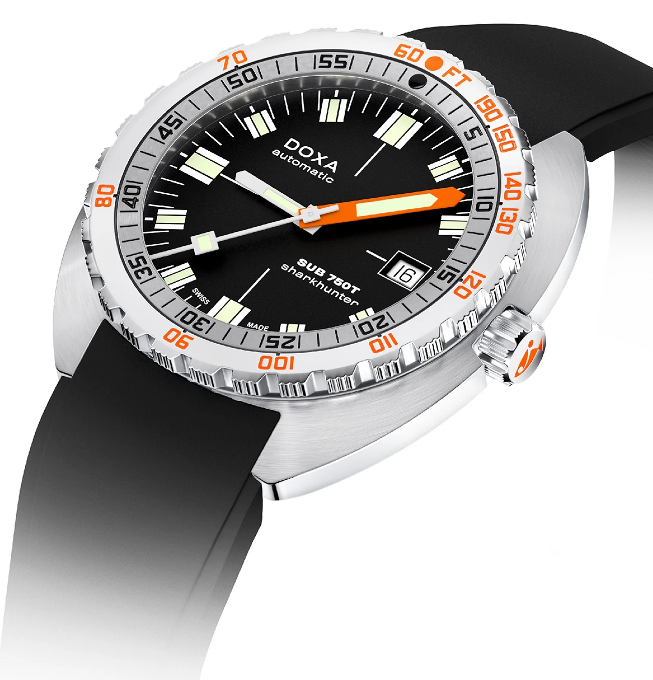 Doxa Sub 750T Sharkhunter Black Rubber Watch - Image 2