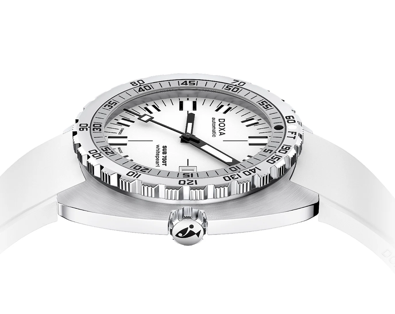 Doxa Sub 750T Whitepearl White Rubber Watch - Image 3