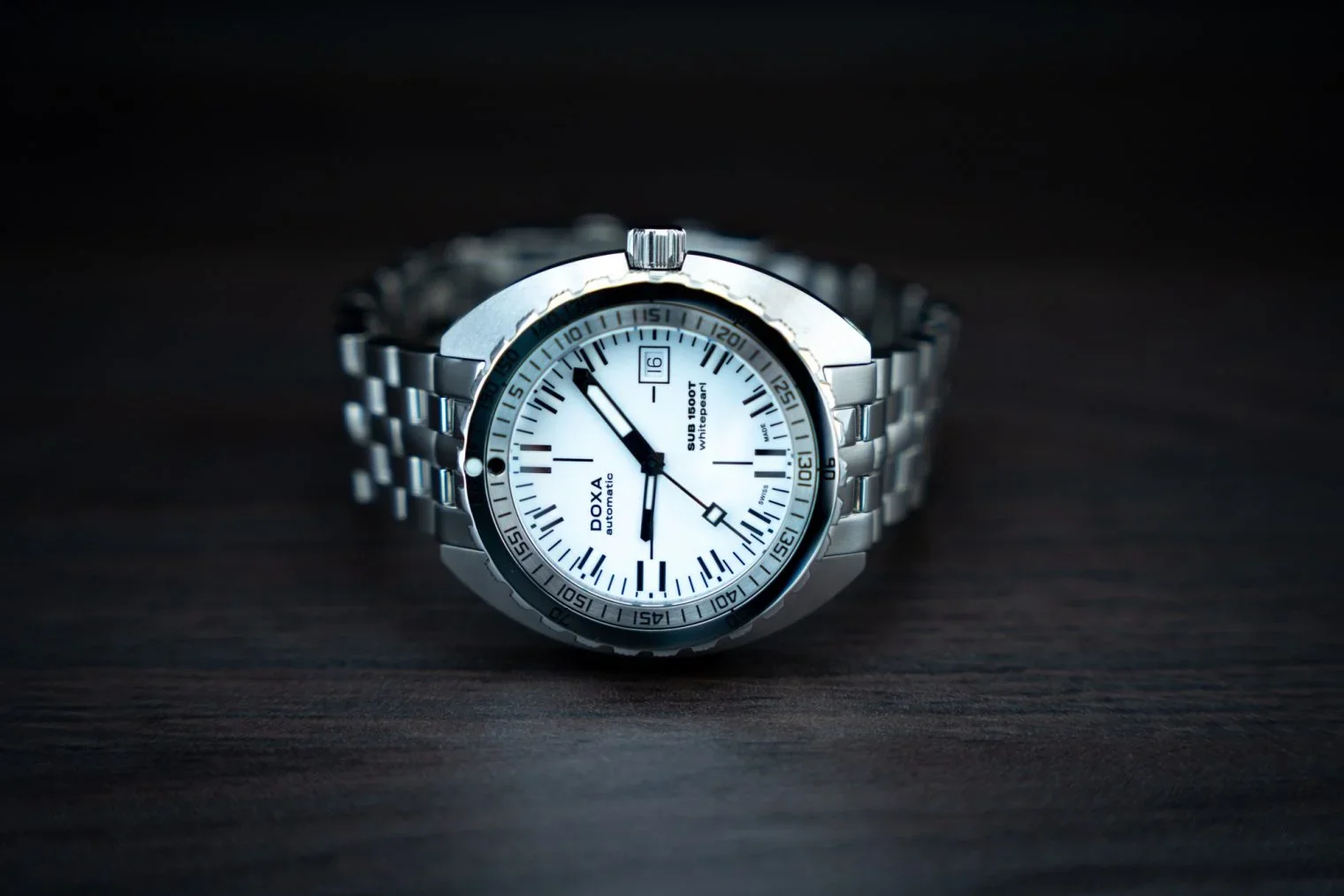 Doxa SUB 1500T Whitepearl Bracelet Watch - Image 4