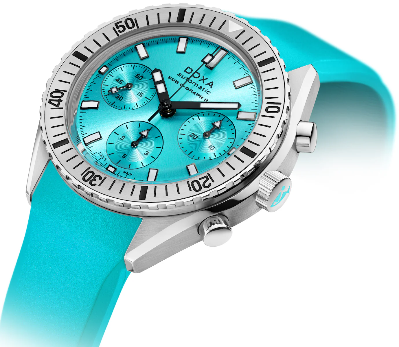 Doxa Sub 200 C-Graph II Aquamarine Rubber Watch - Image 2