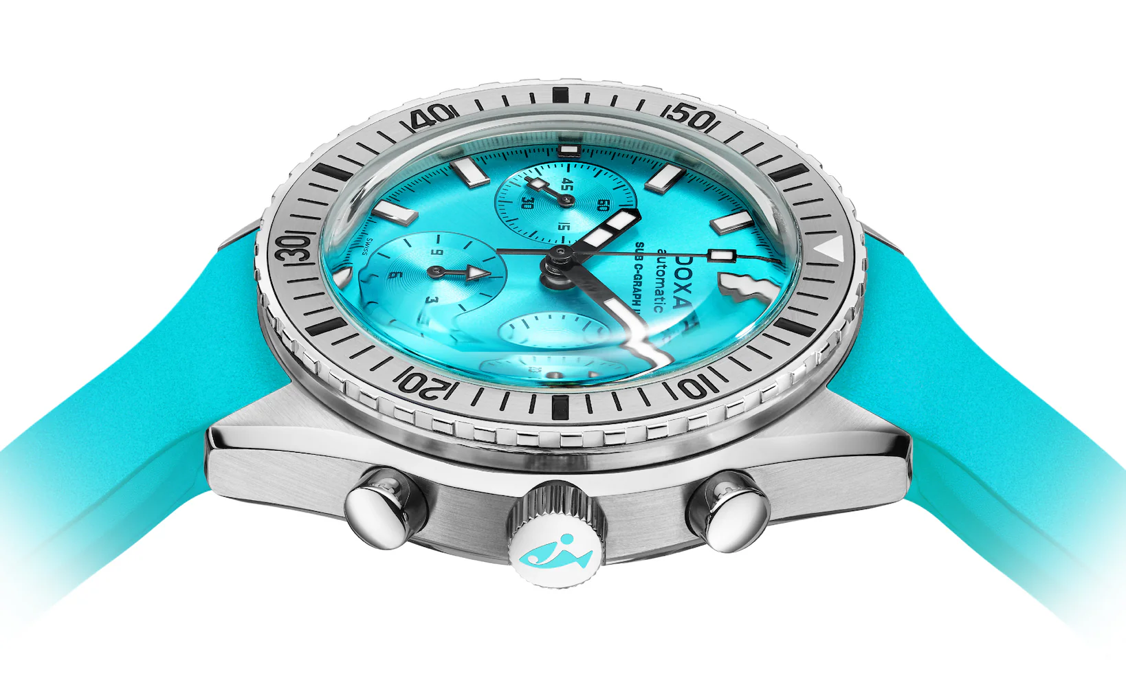 Doxa Sub 200 C-Graph II Aquamarine Rubber Watch - Image 3