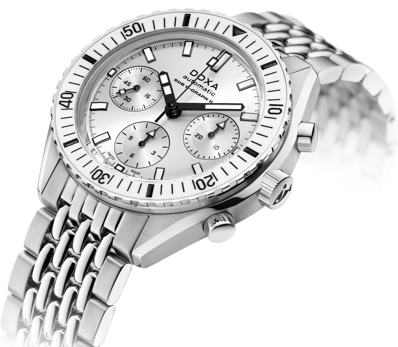 Doxa Sub 200 C-Graph II Whitepearl Bracelet Watch - Image 2