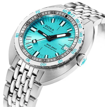 Doxa SUB 200T Aquamarine Sunray Bracelet Watch - Image 2