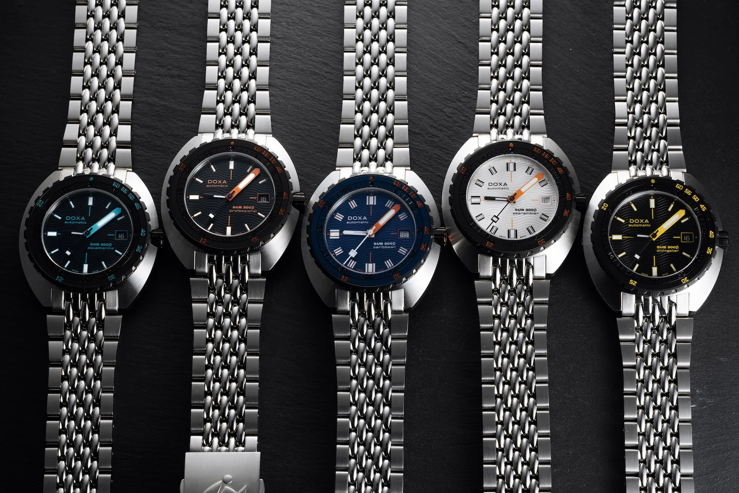 Doxa SUB 300 Beta Ceramic Steel Caribbean Bracelet Watch - Image 7