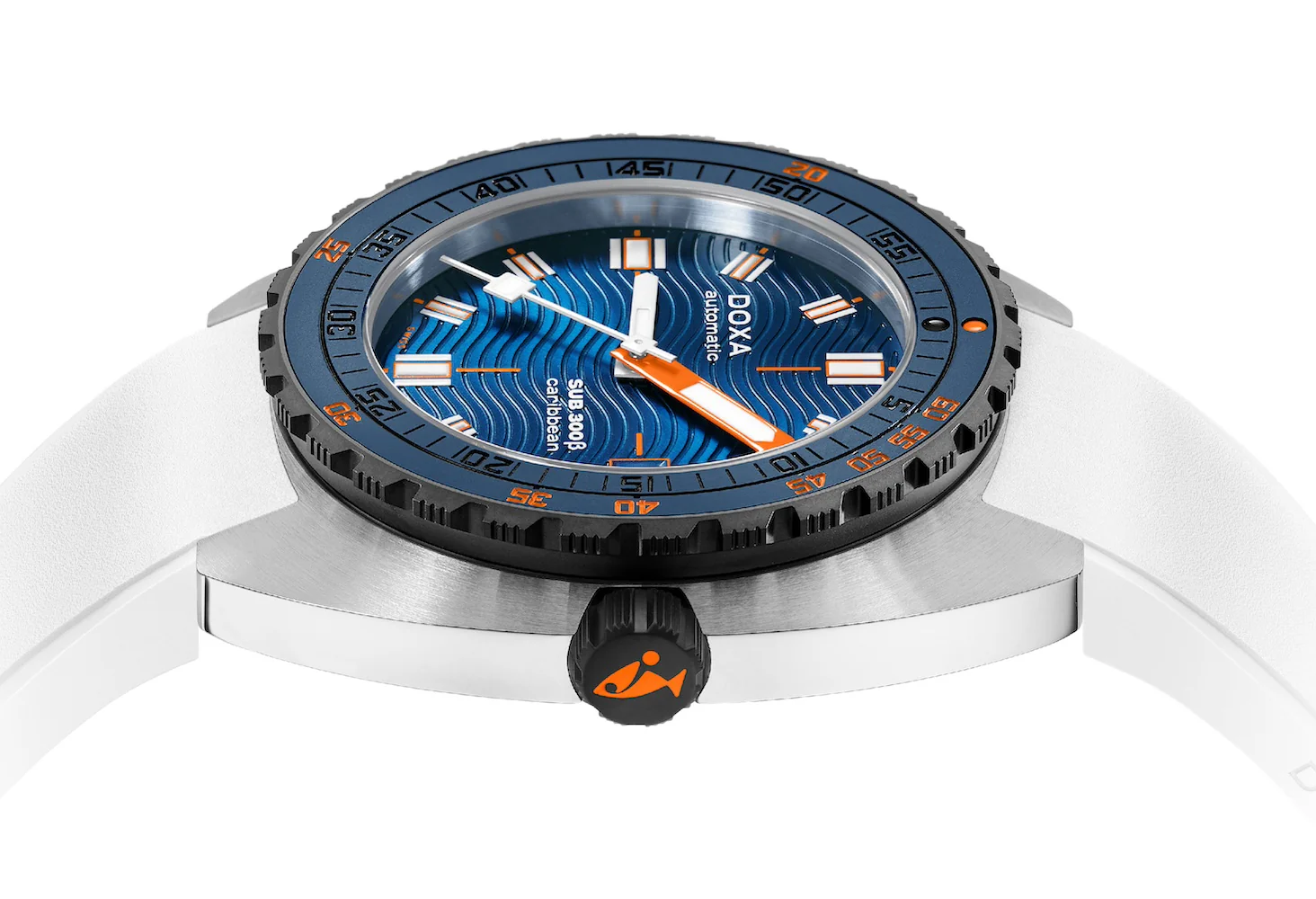 Doxa SUB 300 Beta Ceramic Steel Caribbean Rubber White Watch - Image 3