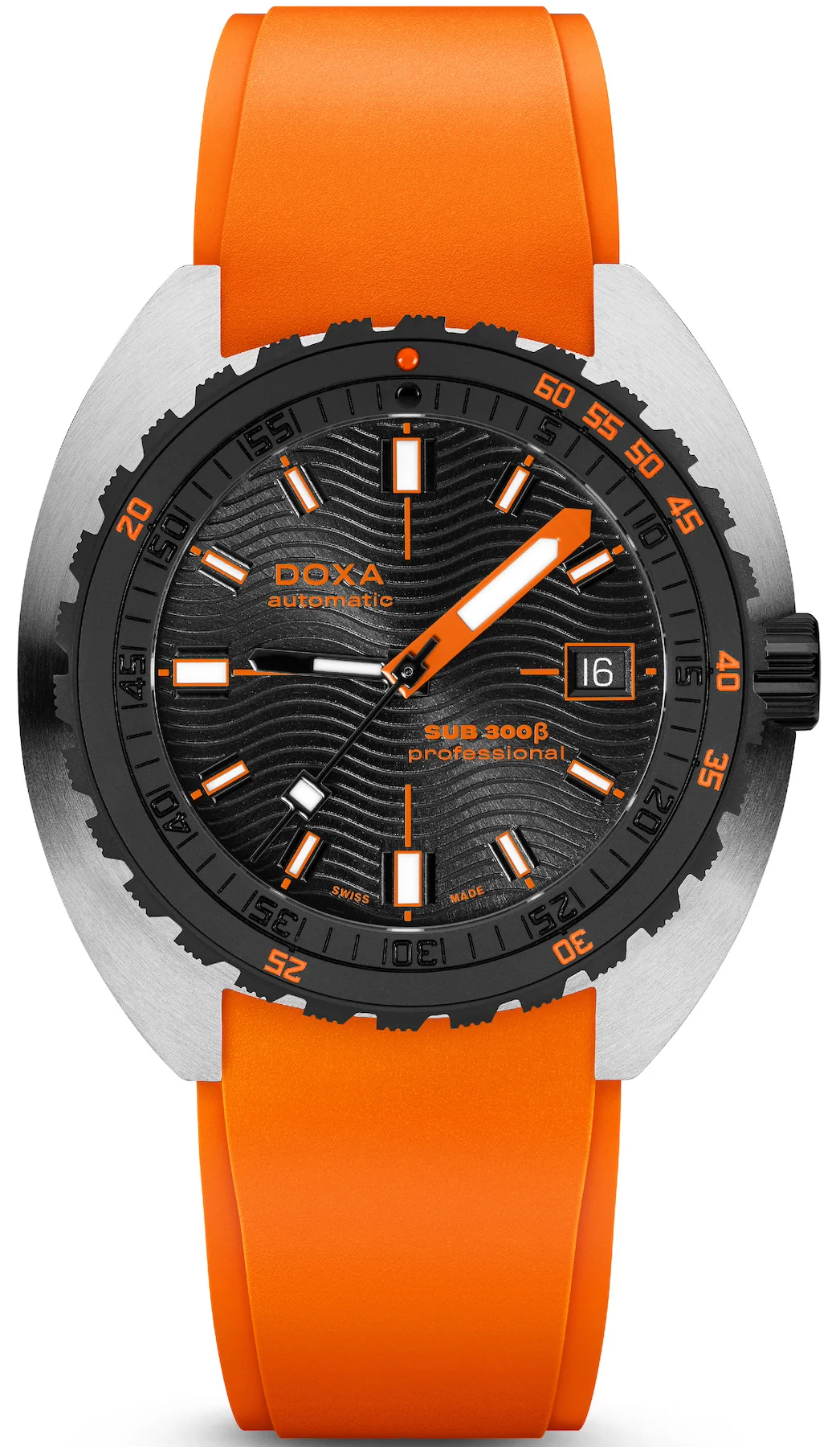 Doxa SUB 300 Beta Ceramic Steel Professional Rubber Orange Watch