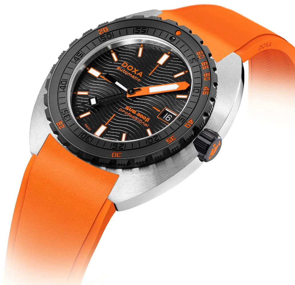 Doxa SUB 300 Beta Ceramic Steel Professional Rubber Orange Watch - Image 2
