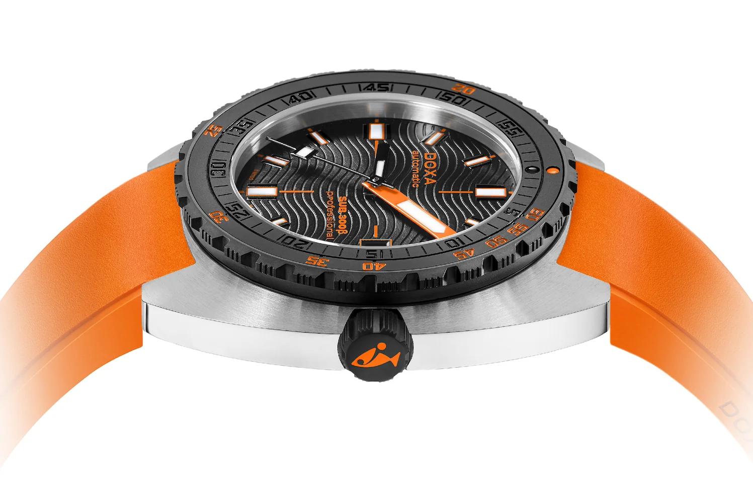 Doxa SUB 300 Beta Ceramic Steel Professional Rubber Orange Watch - Image 3