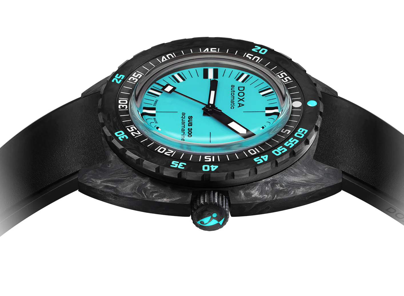 Doxa SUB 300 Carbon COSC Aquamarine Rubber Watch - Image 3
