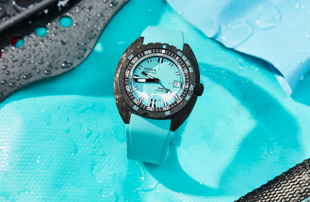 Doxa SUB 300 Carbon COSC Aquamarine Rubber Watch - Image 4