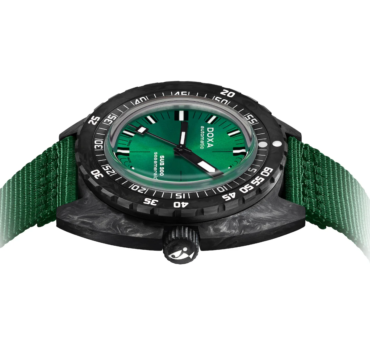 Doxa SUB 300 Carbon Sea Emerald Nato Watch - Image 3