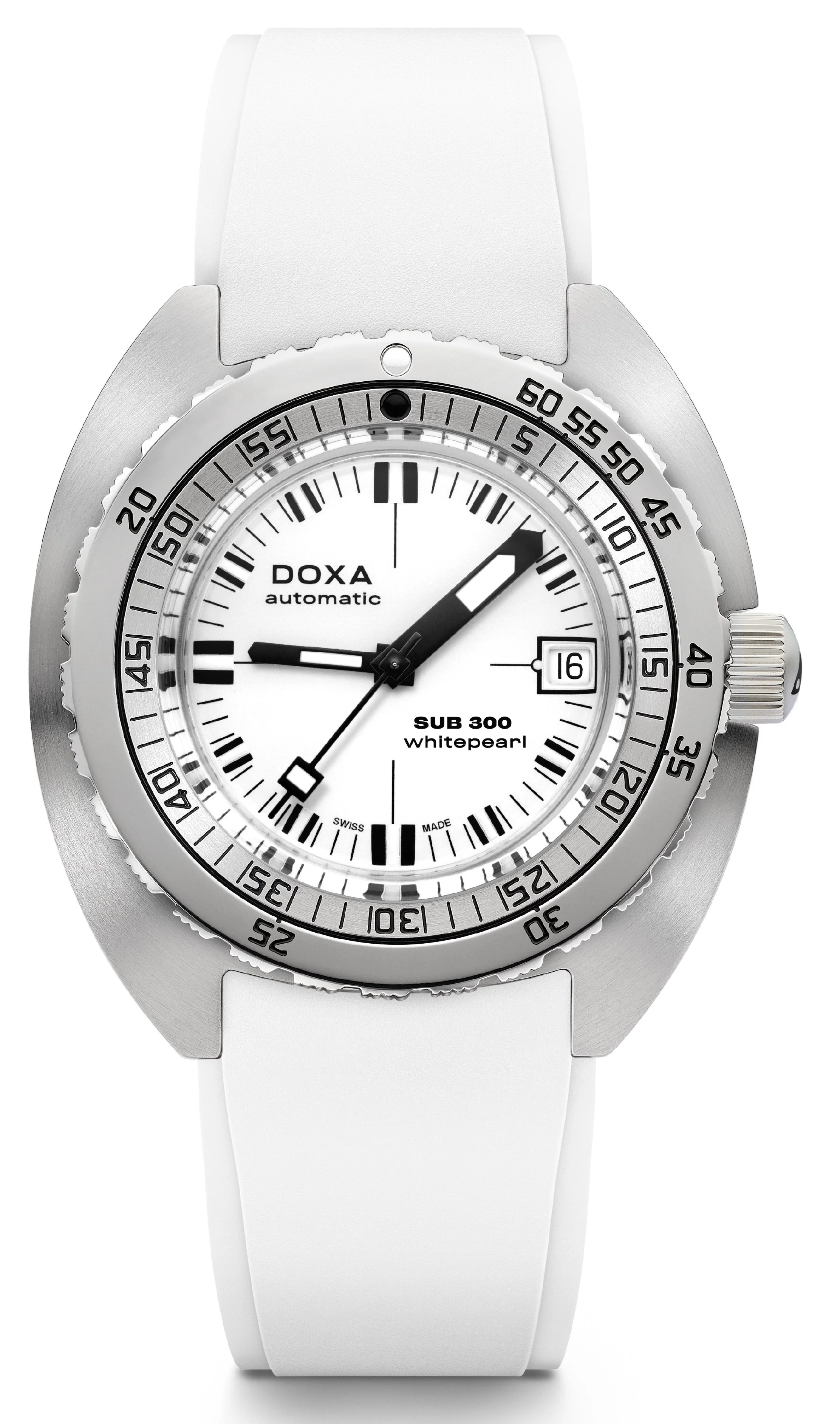 Doxa SUB 300 Whitepearl Rubber Watch