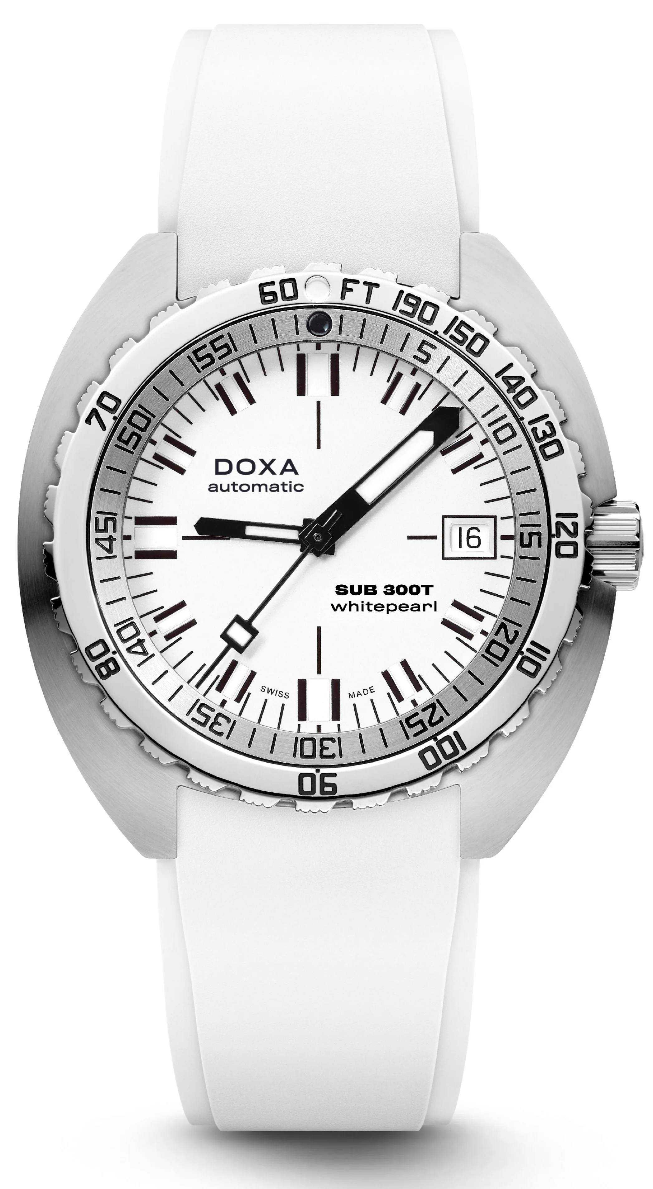Doxa SUB 300T Whitepearl Rubber Watch