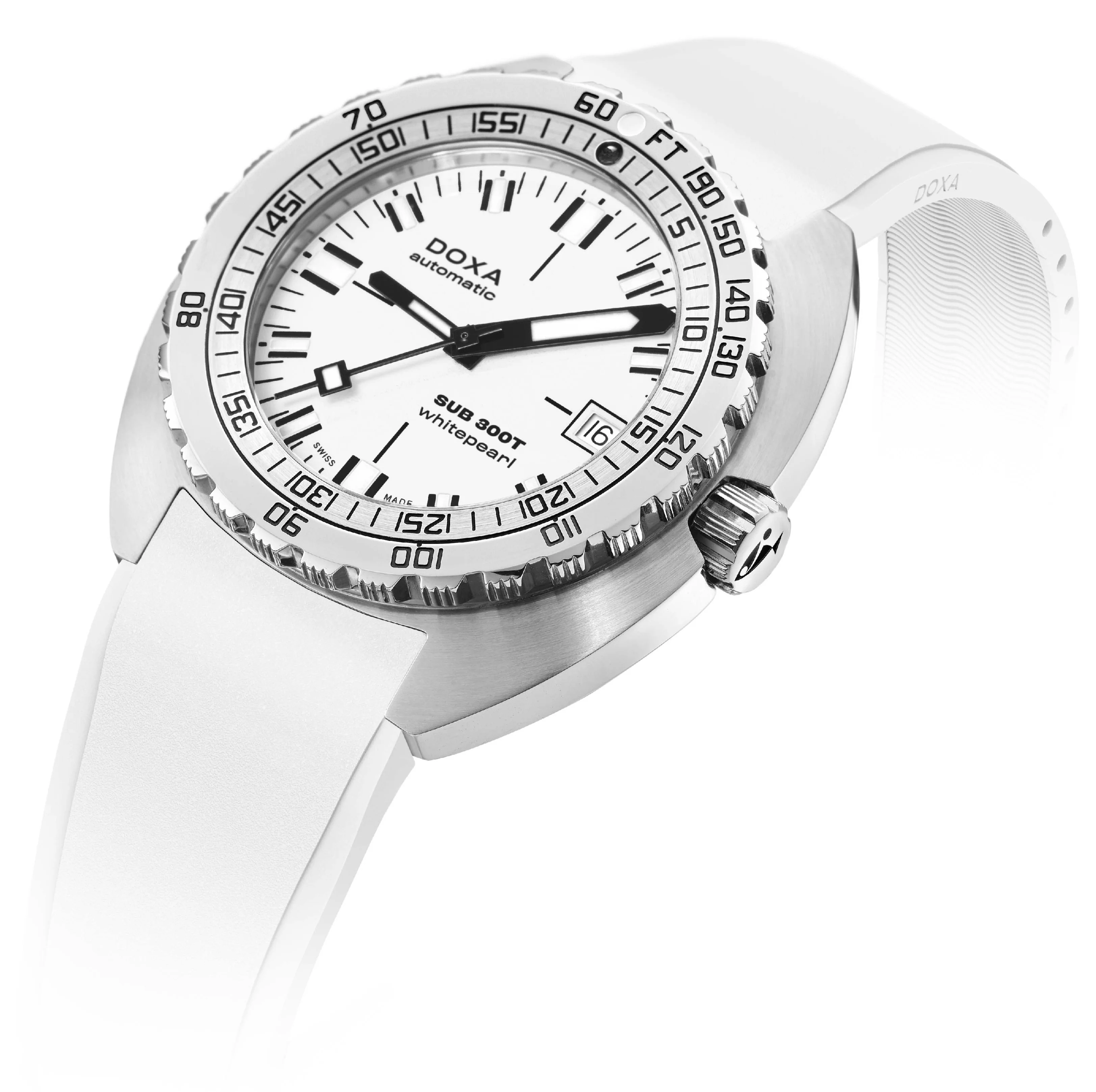 Doxa SUB 300T Whitepearl Rubber Watch - Image 2