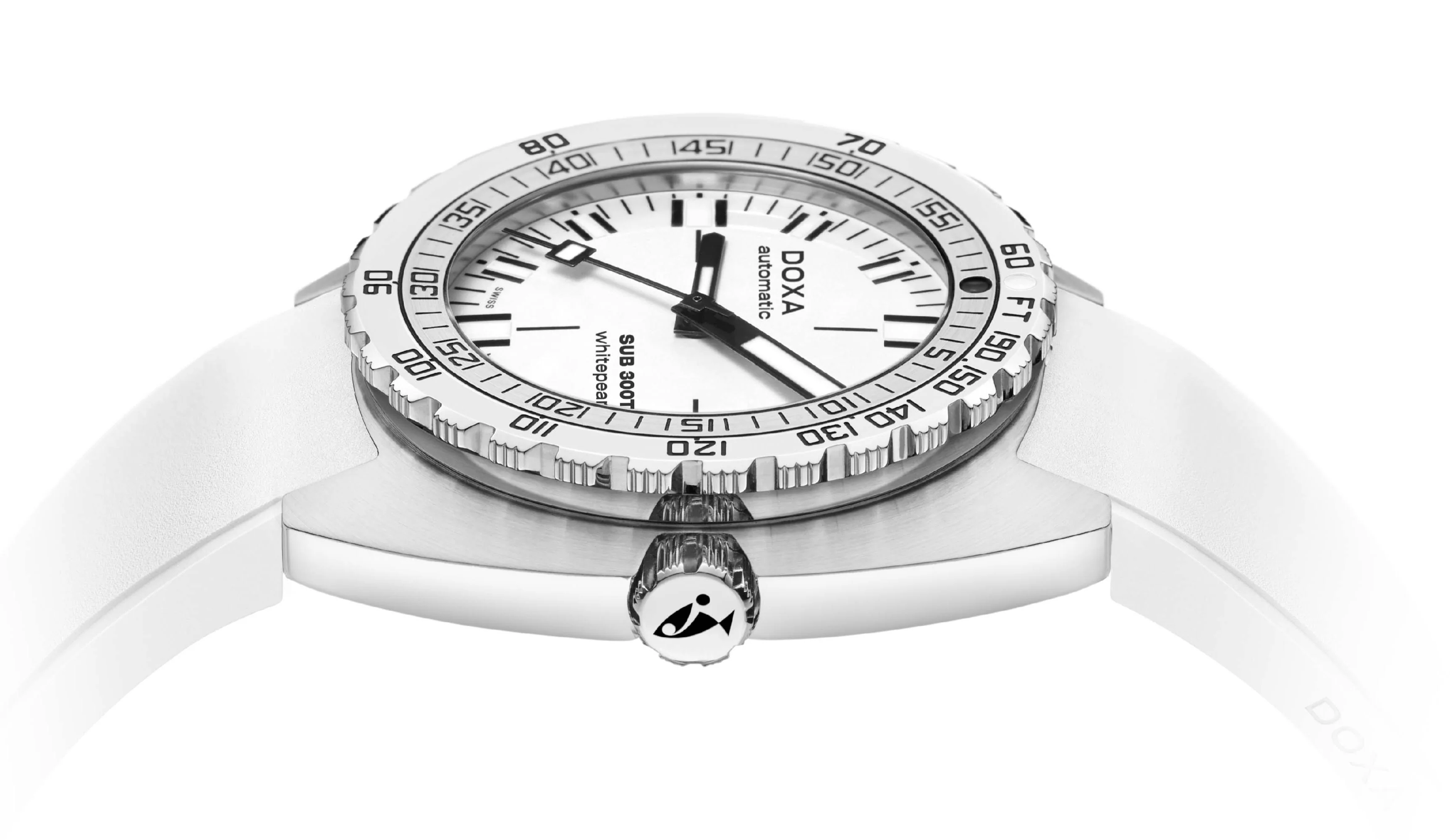 Doxa SUB 300T Whitepearl Rubber Watch - Image 3