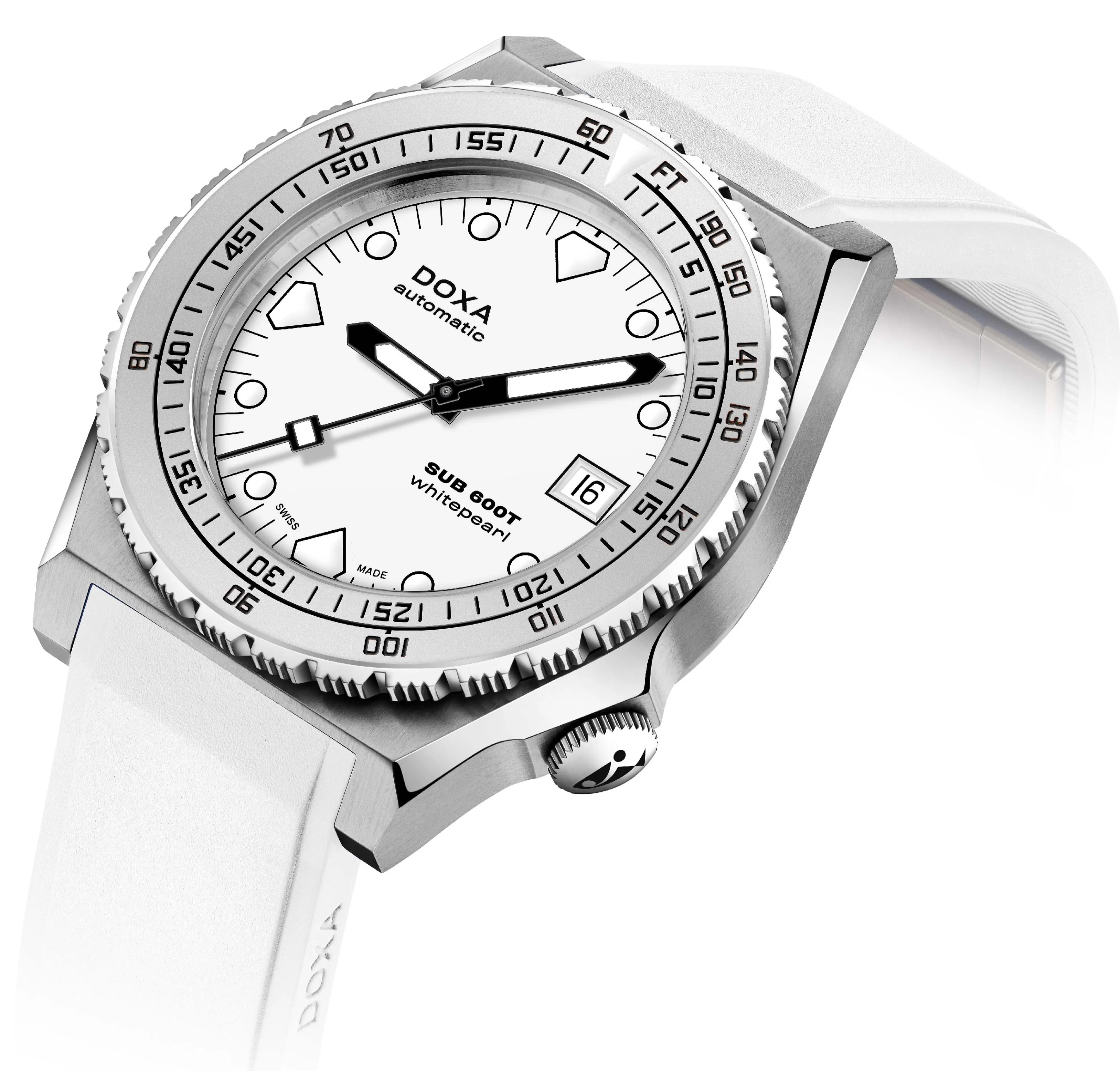 Doxa SUB 600T Whitepearl Rubber Watch D - Image 2