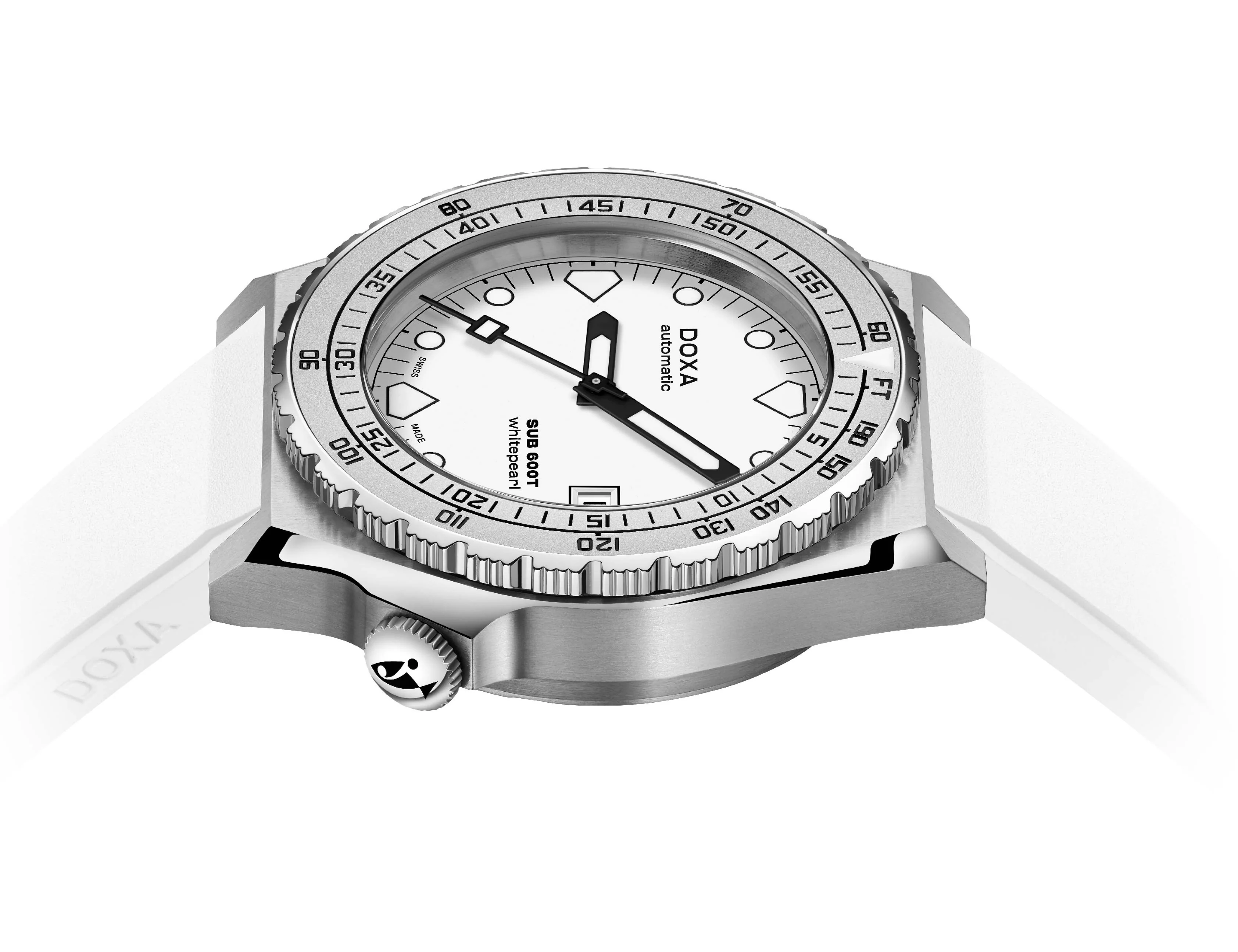Doxa SUB 600T Whitepearl Rubber Watch D - Image 3
