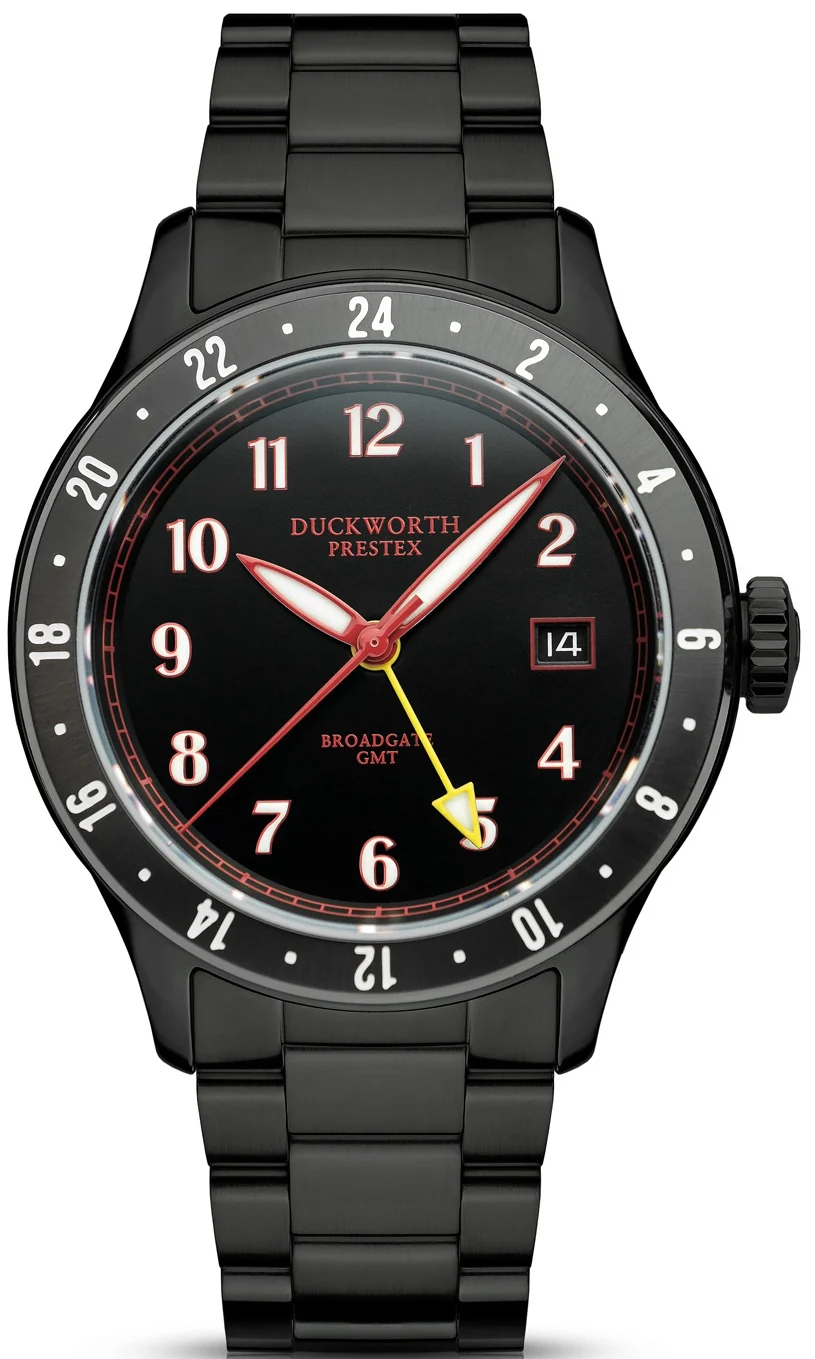 Duckworth Prestex Broadgate GMT Black PVD Bracelet Watch