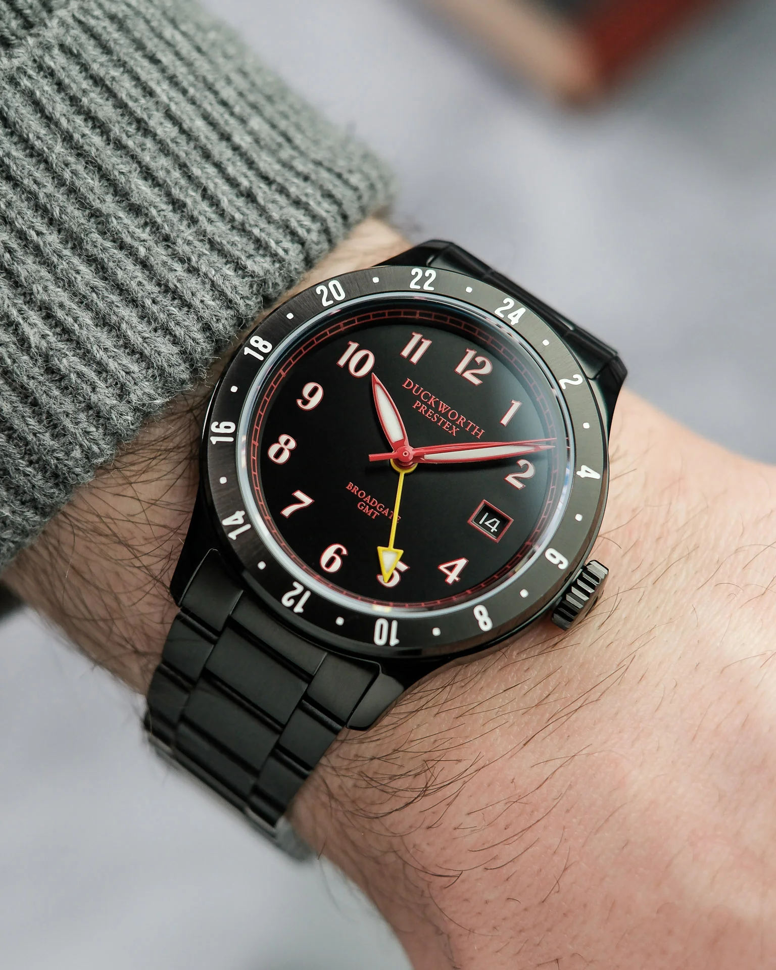Duckworth Prestex Broadgate GMT Black PVD Bracelet Watch - Image 2