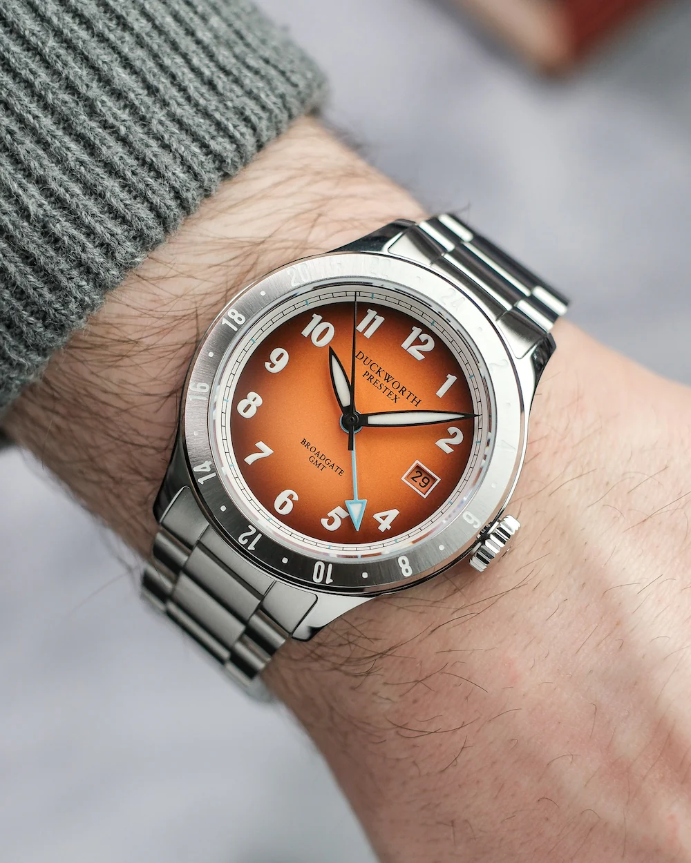 Duckworth Prestex Broadgate GMT Orange Bracelet Watch - Image 3