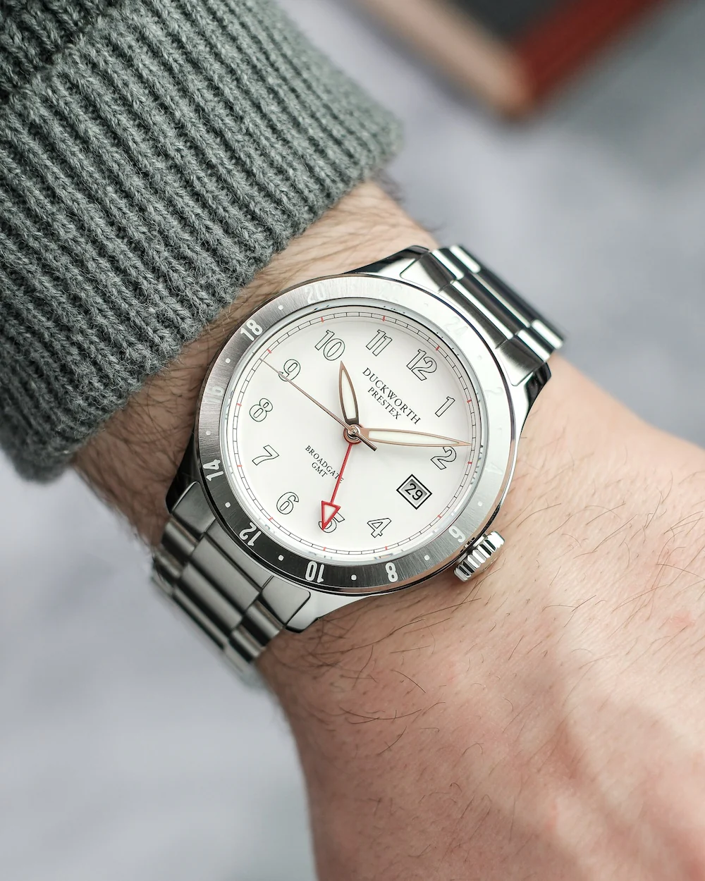 Duckworth Prestex Broadgate GMT White Bracelet Watch - Image 3