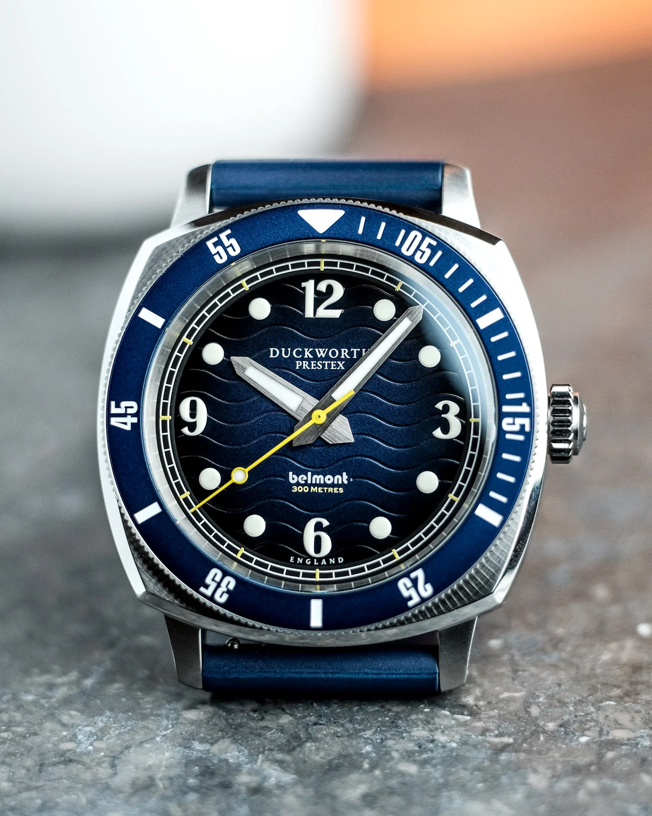 Duckworth Prestex Belmont Dive Blue Blue Rubber Watch - Image 3
