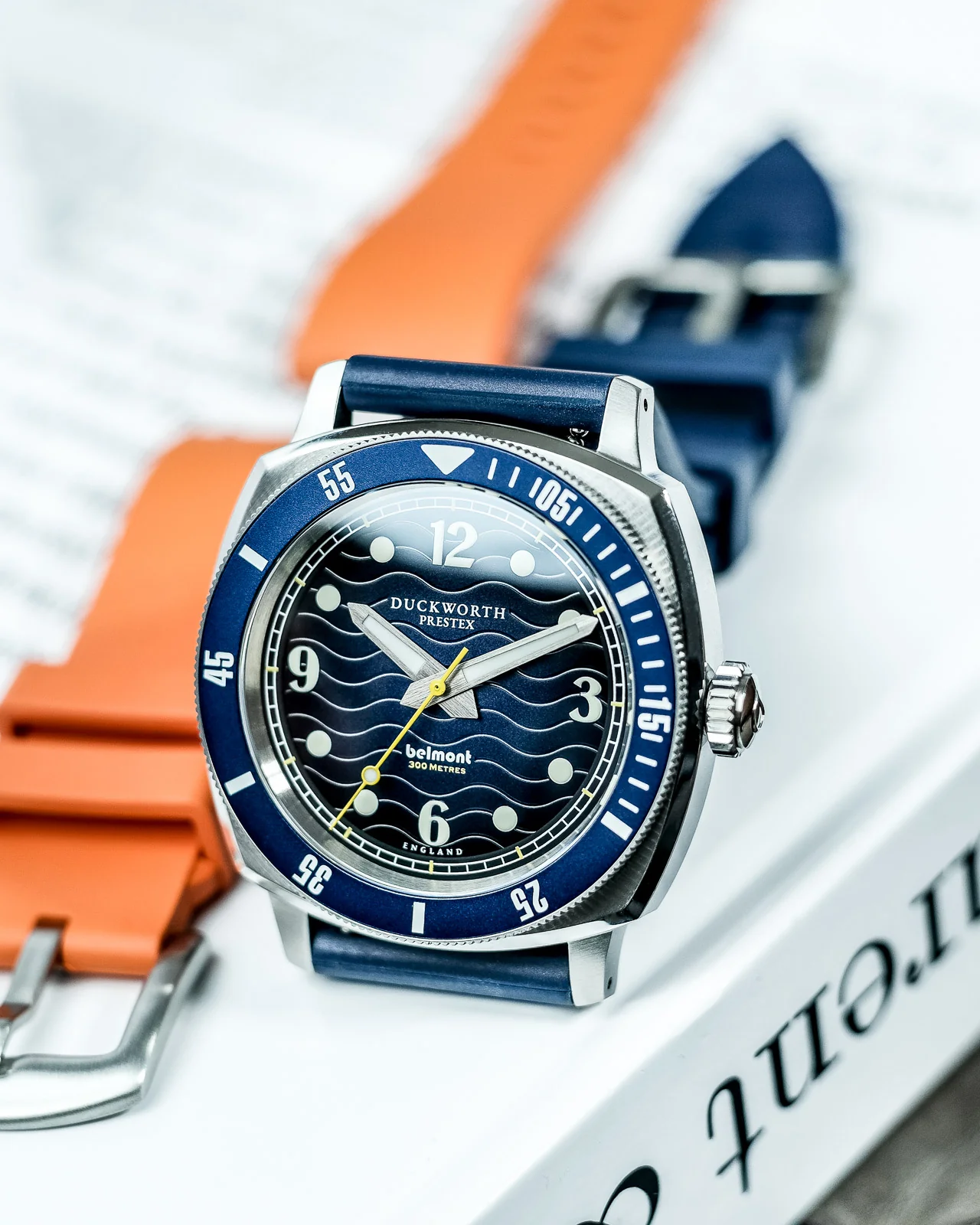 Duckworth Prestex Belmont Dive Blue Blue Rubber Watch - Image 4