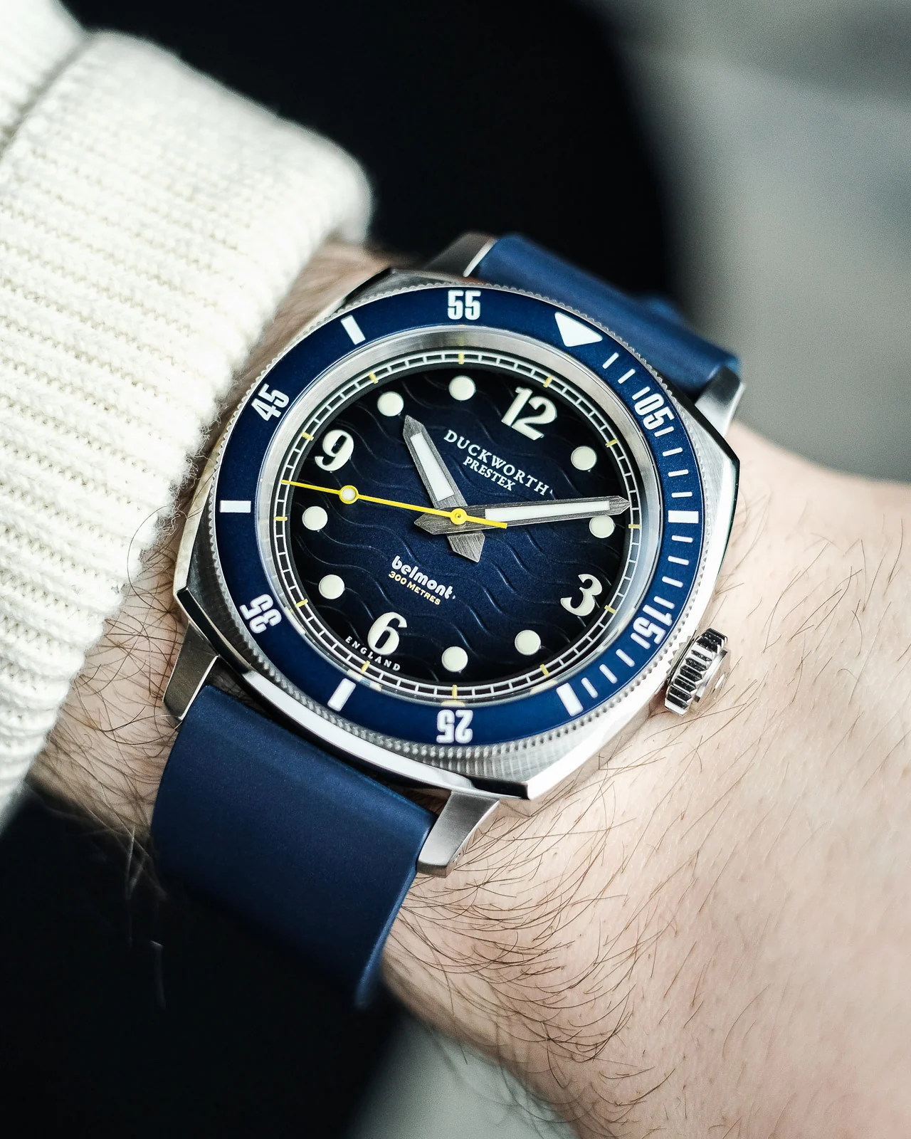 Duckworth Prestex Belmont Dive Blue Blue Rubber Watch - Image 5