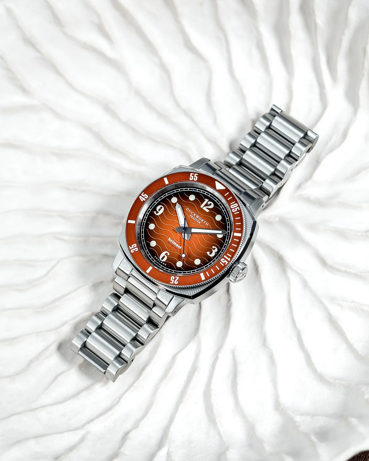 Duckworth Prestex Belmont Dive Orange Bracelet Watch - Image 3